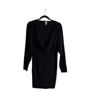 Tristan Women's Black Cowl Neck Knit Mini Dress